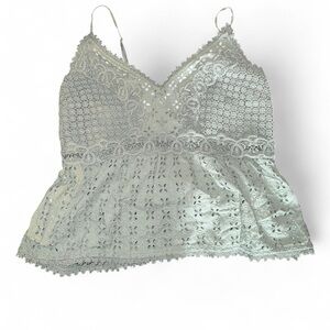 Abercrombie & Fitch Lace Tank Top - Light Green